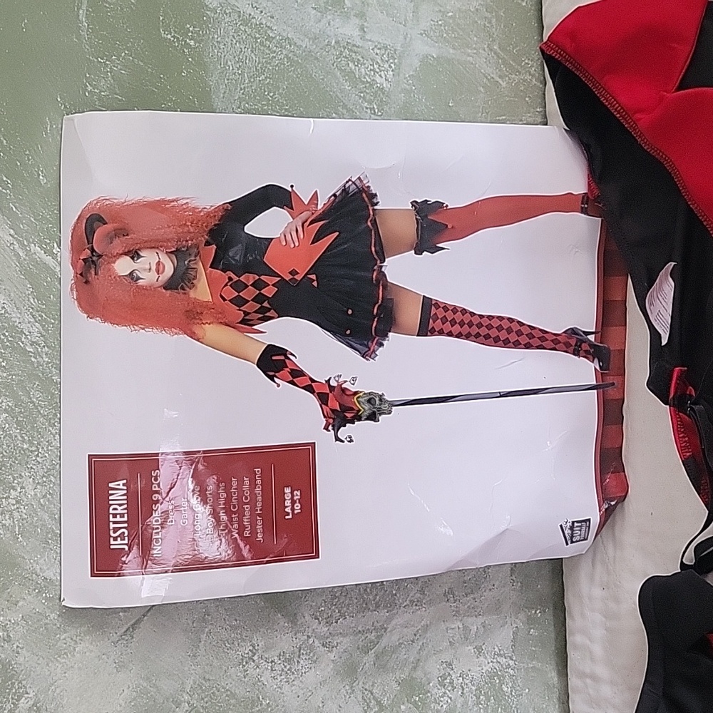 Suit Yourself Jesterina Black/Red Costume Large 10-12